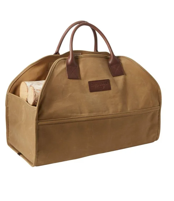 Waxed-Canvas Log Carrier Brown, L.L.Bean