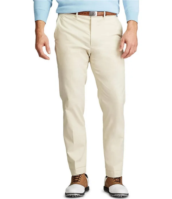 Polo Ralph Lauren Golf Tailored-Fit Flat-Front Stretch Chino Pants, Mens, 34 32, Basic Sand