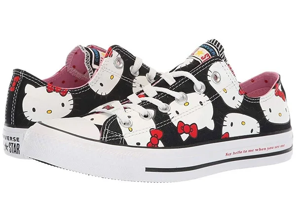 Converse Women's Chuck Taylor All Star Hello Kitty Ox Casual Shoes - Black - Size 8.5