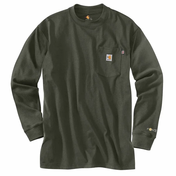 Carhartt Flame-Resistant Force Cotton Long-Sleeve T-Shirt - Olive