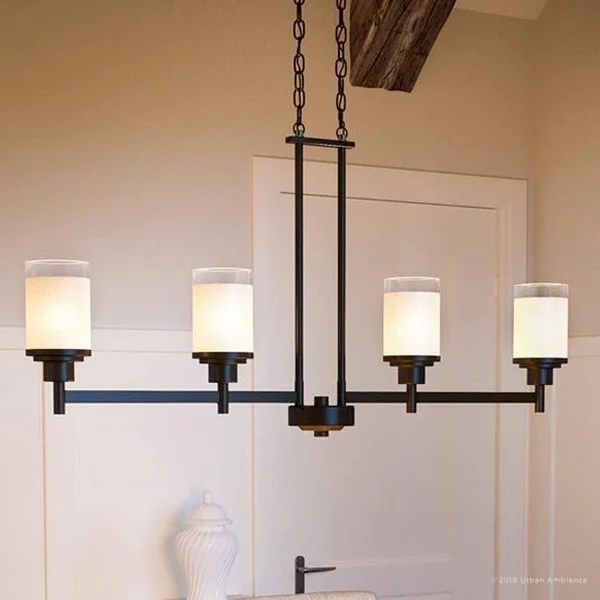 Luxury Contemporary Chandelier, 19.8125x22H x 34.167x22W, with Transitional Style, Olde Bronze Finish by Urban Ambiance UHP2020