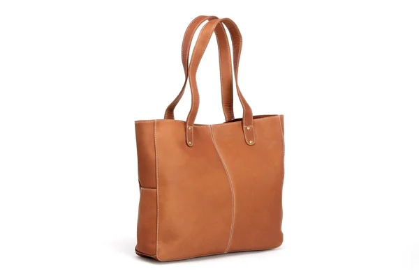 Le Donne Leather Women's Double Strap Rivet Tote, Grey