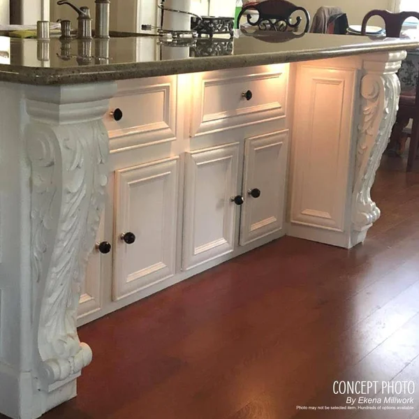 Ekena Millwork CORW04X04X07DECH 4x22W x 4x22D x 7 1/2x22H Devon Traditional Wood Corbel - Cherry