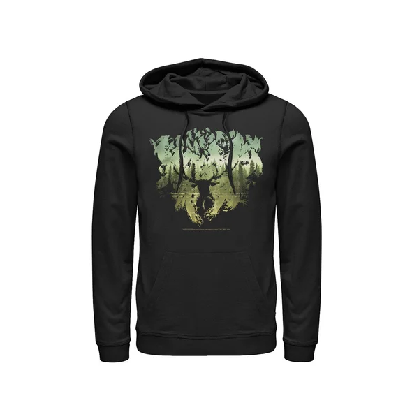 Men's Harry Potter Patronus Dementor Silhouette Graphic Hoodie - Size: Large, Black