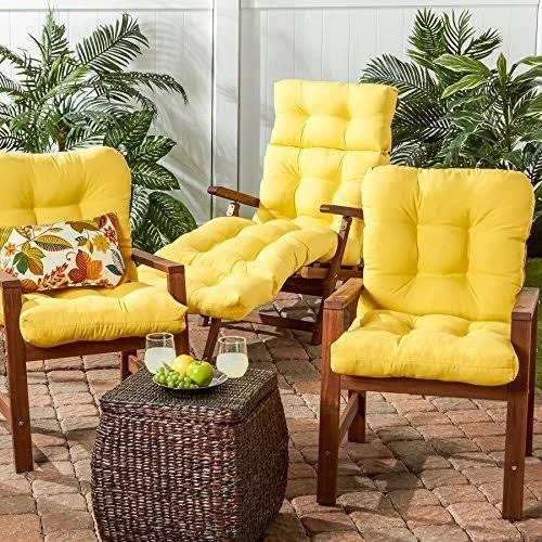 Greendale Home Fashions Outdoor Seat/Back Chair CUSHION, Sunbeam, 42 x 21 x 4 inches