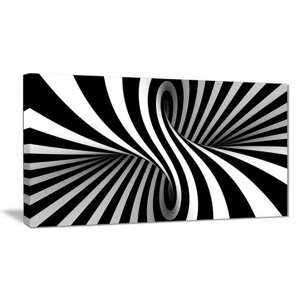 Designart &Black and White Spiral& Digital Canvas Art Print - 32 in. Wide x 16 in. High