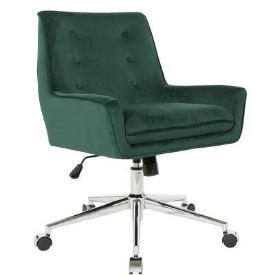 Shelia Task Chair Everly Quinn Upholstery Color: Green Velvet