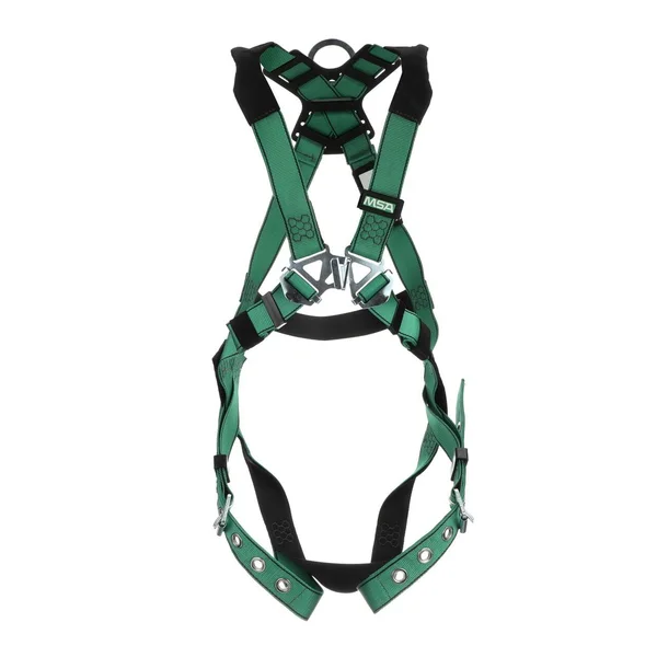 MSA V-FORM Full-Body Harness - Back D-Ring, Standard, Tongue Buckle Leg Straps 10196642