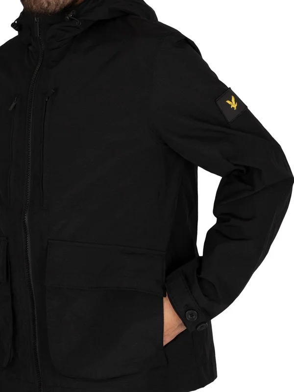 Lyle & Scott Mens&s Hooded Jacket, Jet Black, JK1425V-Z865, Size: M