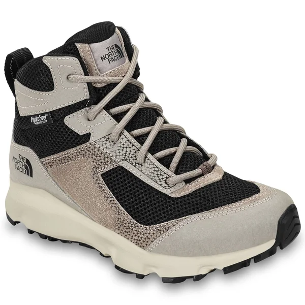 The North Face Juniors& Hedgehog Hiker II Mid Waterproof Shoe - 2 - Silt Grey, TNF Black