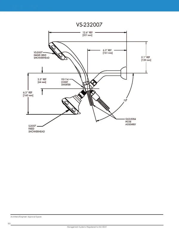 Speakman VS-232007 Napa Polished Chrome 2-Way Shower Combination