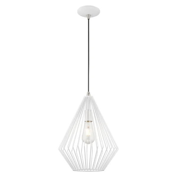 Livex Lighting 41325-03 1-Light Mini Pendant, White