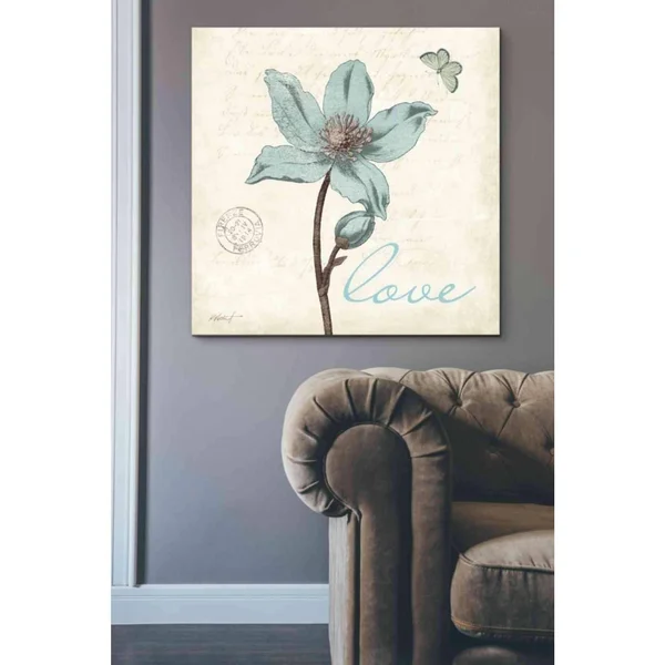 Epic Graffiti 'Touch of Blue IV - Love' by Katie Pertiet, Canvas Wall Art, 37 inchx37 inch, Size: 37 x 37