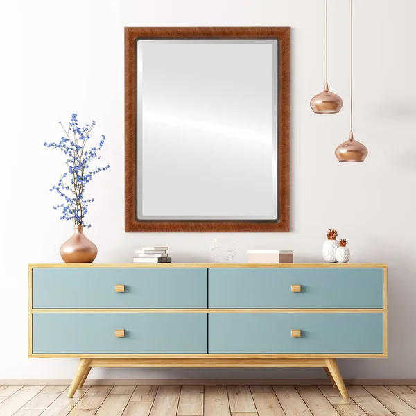 Pasadena Framed Rectangle Mirror - Vintage Walnut