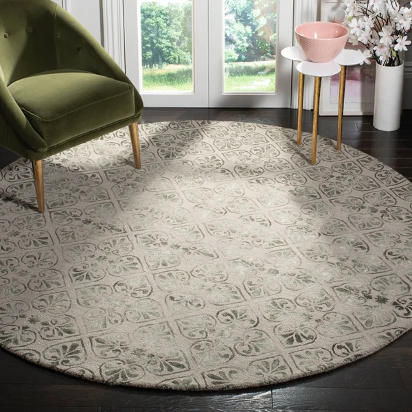 Safavieh Dip Dye Dark Beige 7 ft. x 7 ft. Round Area Rug