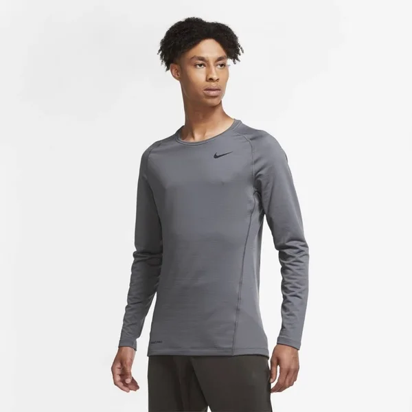 Nike Pro Warm Men's Long-Sleeve Top in Grey - Size: S Tall, CU6740-068