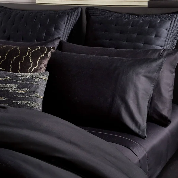 Donna Karan Silk Indulgence Duvet Cover Set - King - Black