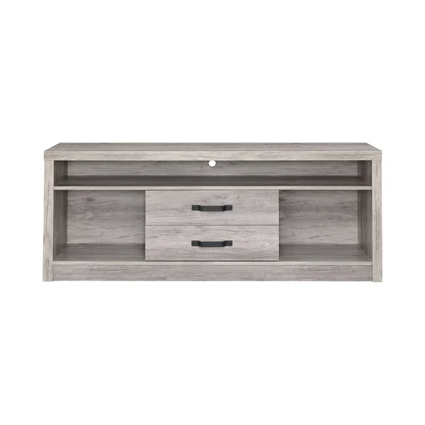 Bergeron Grey Driftwood 2-Drawer TV Console - 59 Inches in Width