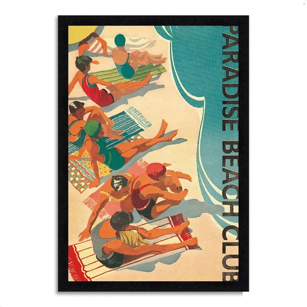 59x22 x 40x22 Paradise Beach Club by Wild Apple Portfolio Framed Painting Print