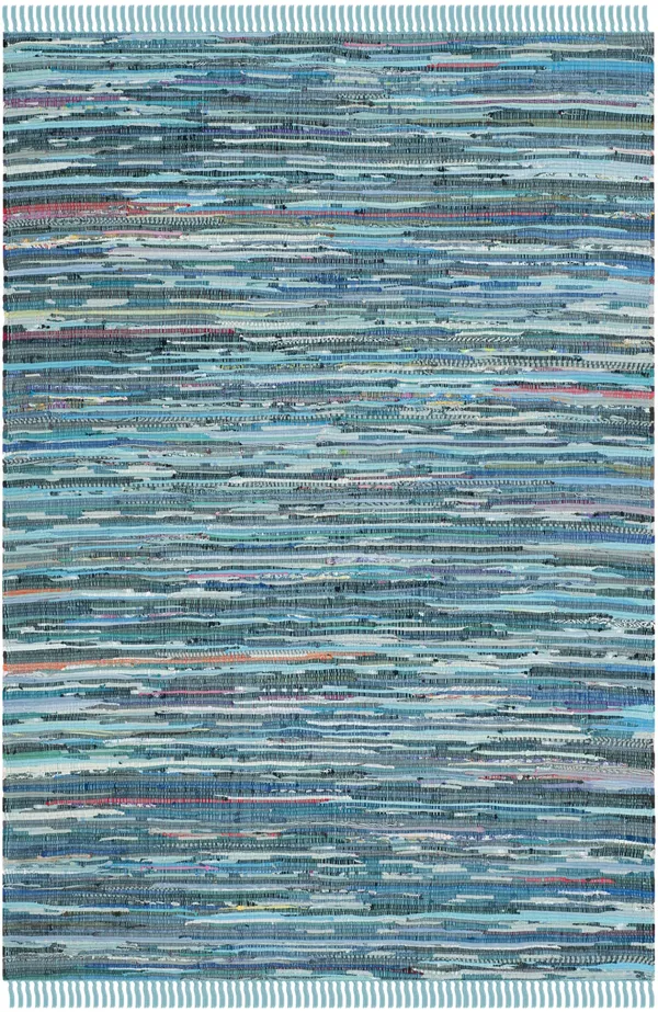 Safavieh Rag Rug RAR121B 2&3x22 x 14&0x22 Runner Blue - Multi Area Rug