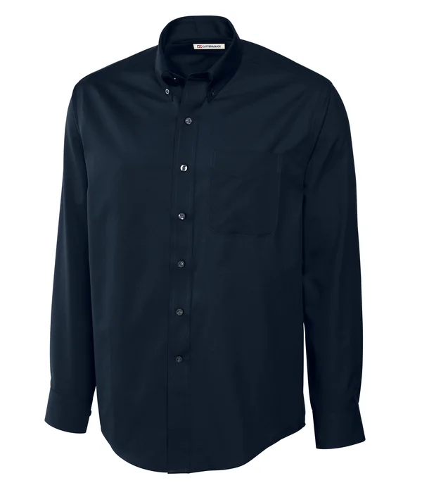 Cutter & Buck Men's Big-Tall Epic Easy Care Fine Twill Shirt, Navy Blue, Large/Tall