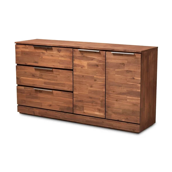 Carbon Loft Sonique Contemporary Brown Wood 3-Drawer Dining Room Sideboard