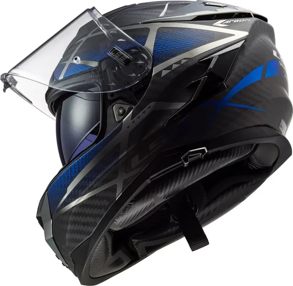 LS2 FF327 Challenger Carbon Konic Helmet - black-blue, Size L