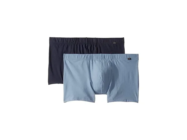 Hanro Cotton Essentials 2-Pack Boxer Brief Men's Underwear Midnight/Lake : SM
