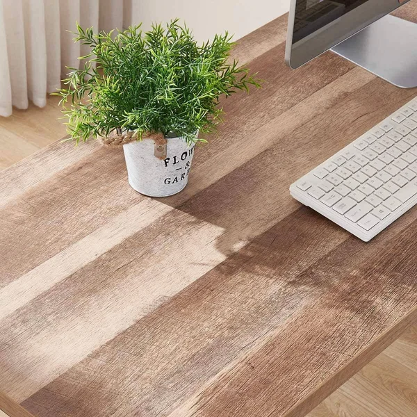 Bon Augure L Shaped Desk with Shelves, Reversible Corner Computer Desk, Rustic W