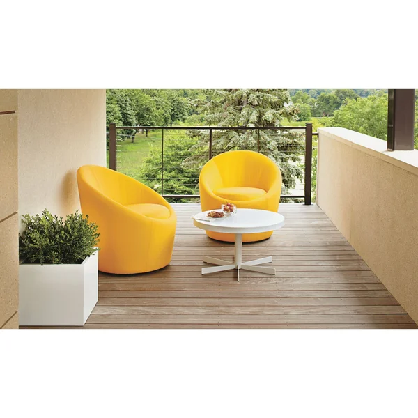 Room & Board, Modern Terrace Square Planter 16d 16W 22H in Saffron Yellow