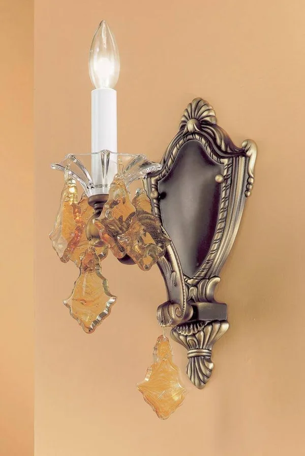 Classic Lighting 57101 RB S Via Firenze Wall Sconce in Roman Bronze with Swarovski Elements
