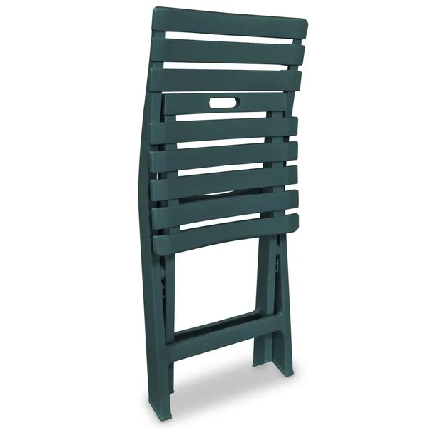 vidaXL 3 Piece Folding Bistro Set Plastic Green Balcony Set Patio Furniture