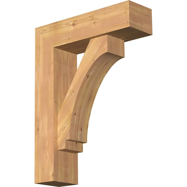 Ekena Millwork 1462780 7 1/2x22W x 26x22D x 34x22H Imperial Block Smooth Bracket w/ Offset Brace - Western Red Cedar