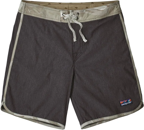 Patagonia Scallop Hem Stretch Wavefarer Boardshorts - Men's, Park2Peak Online Surf Shop 36, Ink Black