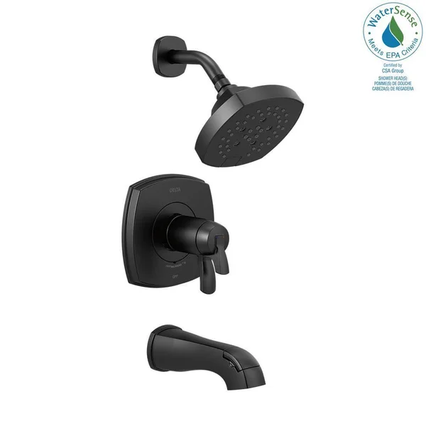 Delta T17T476-BL Stryke 17 Thermostatic Tub and Shower Only Matte Black