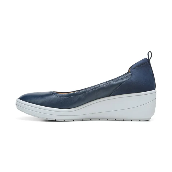 Vionic Jacey Women's Slip-On Wedge Shoe Navy - 5 Medium