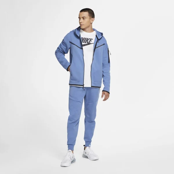 Nike Men's Sportswear Tech Fleece Hoodie Stone Blue/Black 2XL