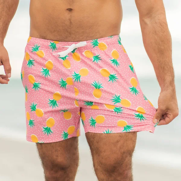 Men's Swim Trunks and Bathing Suits, 5.5x22 Inseam, Bearbottom, Pineapple Punch, 7x22, L