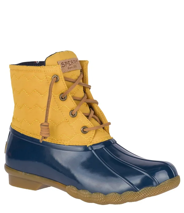 Sperry Top-Sider Saltwater Chevron Quilt Nylon 9.5 Women's Yellow