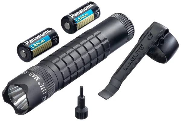 Maglite Mag-Tac LED 2-Cell CR123 Flashlight - Crowned-Bezel, Matte Bla
