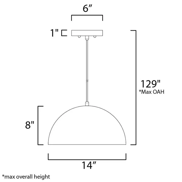 ET2-Hemisphere 1-Light 14x22 LED Pendant-E24902-GNAL