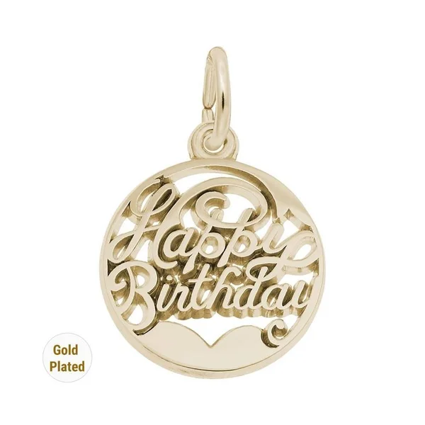 Rembrandt Happy Birthday Charm, 14K White Gold