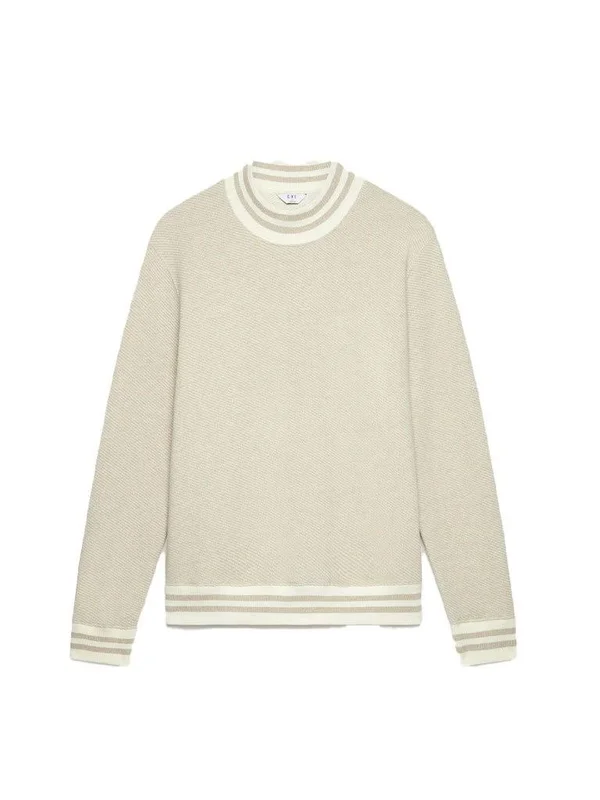Mock Neck Sweat - L Ecru