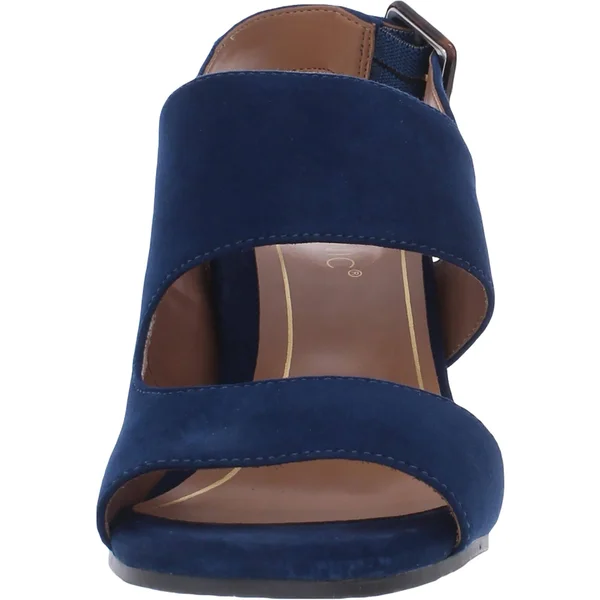 Vionic Bianca Womens Suede Ankle Strap Block Heels - Wine