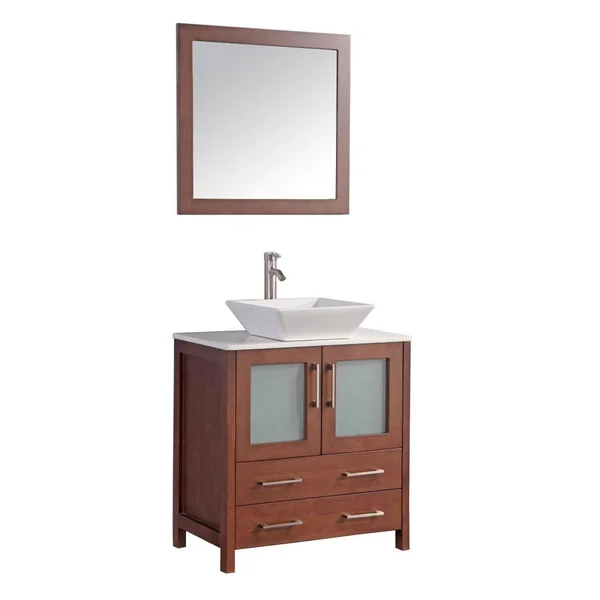 Legion Furniture WA7824LG 24x22 Light Grey Solid Wood Sink Vanity with Mirror