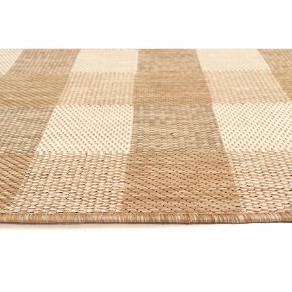 Trans Ocean Portofino Texture Plaid Area Rug - Black, 7&10x22 x 9&10x22 Rectangle