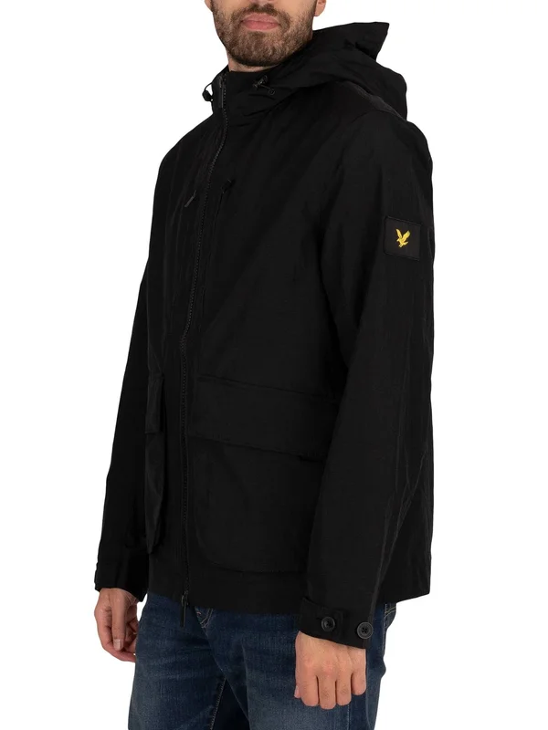 Lyle & Scott Mens&s Hooded Jacket, Jet Black, JK1425V-Z865, Size: M
