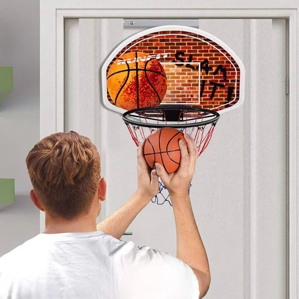 Costway Wall Mounted Fan Backboard with Basketball Hoop and Rim