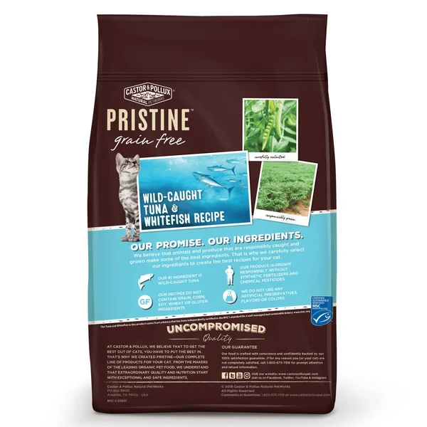 Castor & Pollux Pristine Grain Free Wild-Caught Tuna & Whitefish Recipe Cat Food - 3 lb