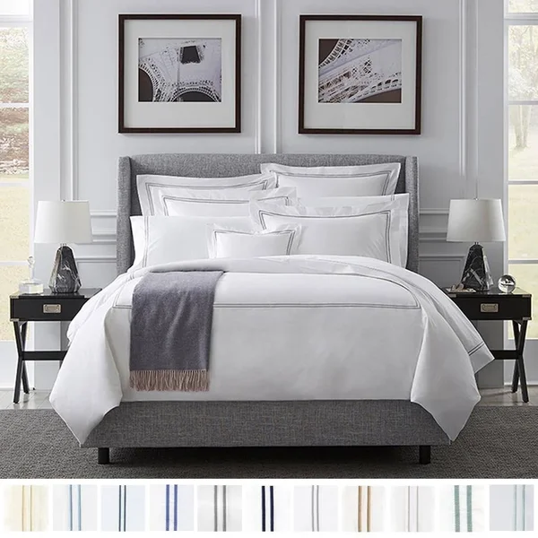 Sferra Grande Hotel Duvet COVER, Twin - White/White